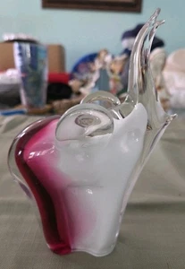 VINTAGE MAESTRI VETRAI MURANO CRYSTAL ITALY 7" × 5" ART GLASS Elephant - Picture 1 of 13