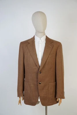 Canali Kei Jacket Wool Cashmere Brown Sport Blazer, Size 54R Unlined - Image 1 of 4