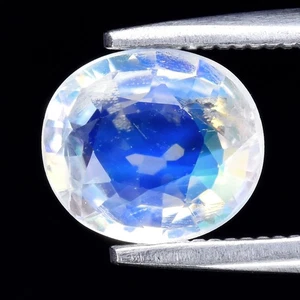 💎 0.89ct VS Ovalado Natural Arco Iris Blanco Con Brillo Piedra Lunar - Gema de Madagascar - Imagen 1 de 4
