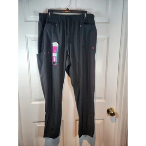 NEW Women's sz XL ScrubStar Black Scrub Pants Jogger Ethical Fabric - Picture 1 of 10