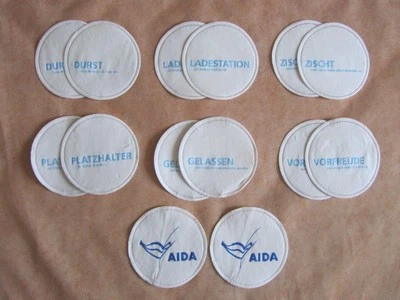 14  Untersetzer Tropfdeckchen Pilsdeckchen, Aida, 7 Motive, Durchmesser ca. 9 cm - Bild 1 von 4