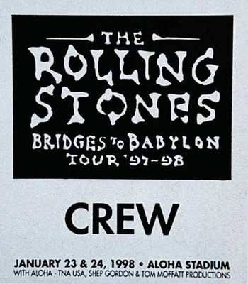 Rolling Stones crew pas. Aloha Stadium, HI 1/23+24/98 - Image 1 of 2