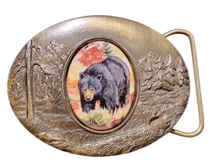 Belt Buckle Montana Artistic Impressions Bear Julie Zsupnik Porcelain Artist - Picture 1 of 11