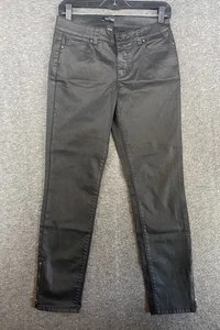 Pantalones Skimmer Negro Brillante Casa Blanca Negro Mate Pierna Cremalleras Laterales Talla 4 - Imagen 1 de 12