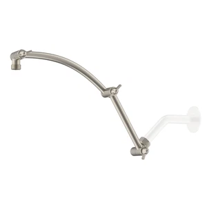 16" Solid Brass Shower Head Extension Arm with Lock Joints Adjustable Height - Picture 1 of 8