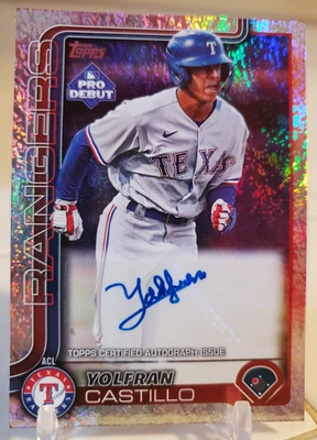 2025 Pro Debut YOLFRAN CASTILLO Auto Autograph Card #/175 Rookie RC RANGERS SP - Image 1 of 2
