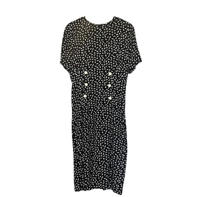 Mujer Blanco y Negro Vintage Jody California Vestido Talla 11/12 Foto 1 de 4