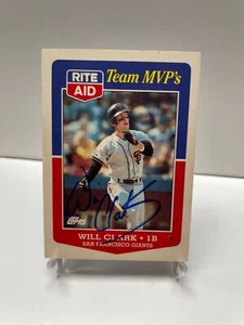 Will Clark 1988 Topps Rite-Aid Team MVPs San Francisco Giants #12 Autograph Auto - Picture 1 of 2