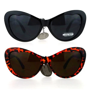 SA106 Womens Oversize Cat Eye Retro Goth Sunglasses - Picture 1 of 7