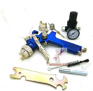 1.4mm & 2.0mm HVLP Air Paint Spray Gun w/ Gauge Auto Painting Automotive Shop - Picture 1 of 3