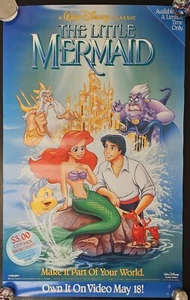 Disney Little Mermaid Banned Artwork Original First Video Release Poster 23x37 - Picture 1 of 14