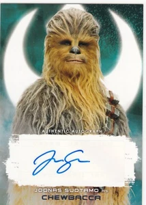 2018 Star Wars The Last Jedi Series 2 Silver Auto Joonas Suotamo Chewbacca 16/25 - Picture 1 of 1