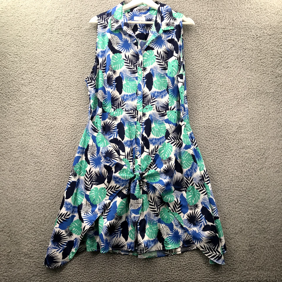UNTUCKIT Dress Womens Size 16 Kenzie Tropical Print Stretch Sleeveless - Image 1 of 4