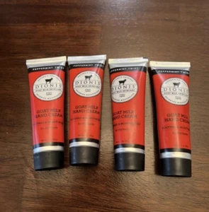 Dionis Goat Milk Hand Cream for Dry Hands PEPPERMINT TWIST 1 oz. X 4 Tubes - Picture 1 of 2