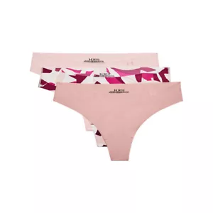 Under Armour 1325617 Women's Pure Stretch Thongs (3-Pack), Retro Pink, X-Large - Picture 1 of 4