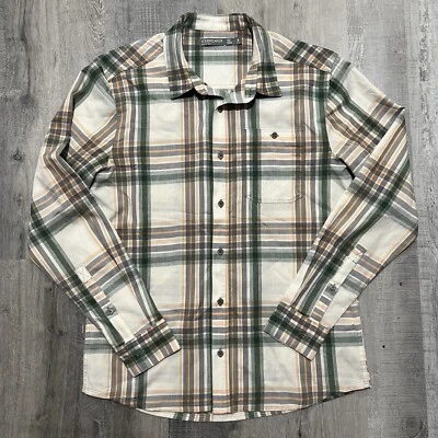 Camisa Icebreaker Merino Para Hombres Blanca/Verde Franela a Cuadros Manga Larga Camisa con Botones Foto 1 de 4