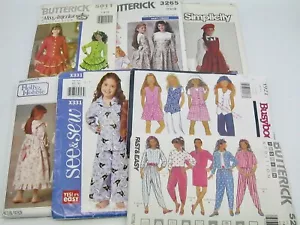 Lot of 7 Girls Sewing Patterns Size 7 8 10 Easy Blouse Jacket Top Skirt Uncut - Picture 1 of 12