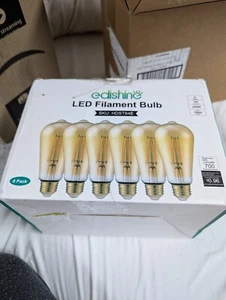 edishine led filament bulbs 8 watts pkg of 6 - Picture 1 of 7