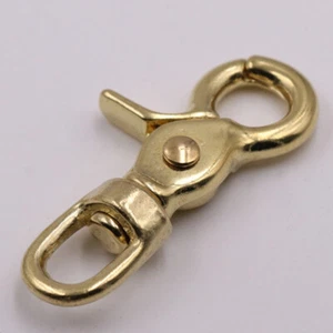 Keyring Clip Brass Trigger Snap Swivel Snap Hooks Brass Lobster Claw Clasp - Picture 1 of 11