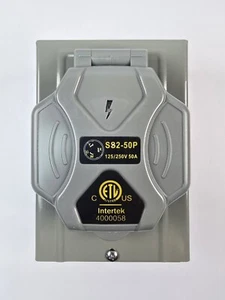 Intertek Generator NEMA SS2-50P Power Inlet Box 125/250 Volt, 12500 Watts ETL Li - Picture 1 of 5