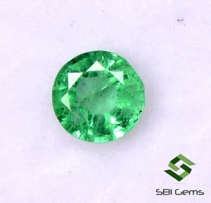 4.25 mm Certified Natural Emerald Round Cut 0.33 Cts Untreated Lustrous Gemstone - Picture 1 of 5