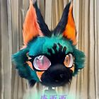 Furuit Long-Haired Cat And Fox Mascot Head Party Halloween Fur Role Play