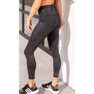 WILDFOX 7/8 Confetti Black and Multicolor Shimmer Sparkle Legging Size XS NWT - Picture 1 of 7