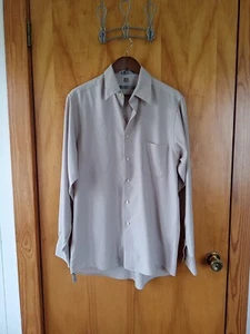 Camisa de vestir Geoffrey Beene para hombre talla 15,5 32/33 caqui usada en excelente estado  - Imagen 1 de 6