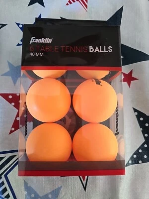 Franklin Table Tennis Balls 6 Pack 40mm New  - Image 1 of 4