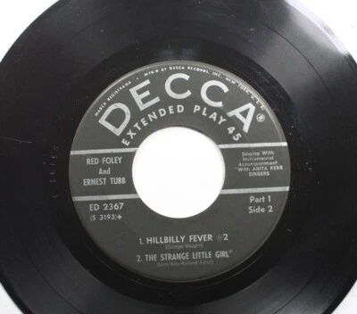 Country 45 Red Foley And Ernest Tubb - Hillbilly Fever / The Strange Little Girl - Image 1 of 2