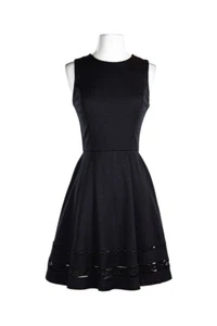 Aqua Women Dresses A - Line MED Black Rayon - Picture 1 of 2