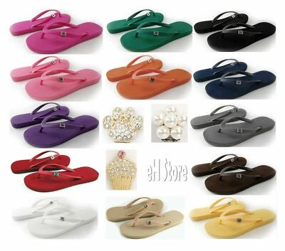 Women's Super Cozy Flip Flops / Ornament Base By Popits ~ Choose Color, Size - Image 1 of 3