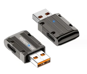 USB A 3.0 to USB C Slim Fast Charge Data Adapter 10Gbps 120W | Male to Female  - Picture 1 of 6