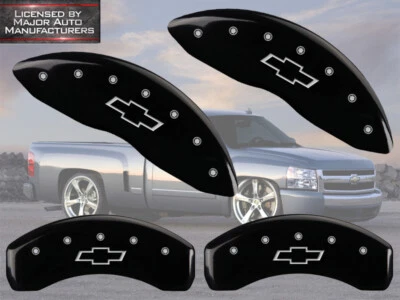 Cubiertas de pinza de disco de freno MGP negras delanteras + traseras Chevy Silverado 2500 1999-2004 Foto 1 de 4
