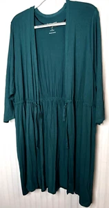 TORRID Women LONG DUSTER 4 24 26 Dark Teal Boho Quality Stretch Generous NEW - Picture 1 of 14