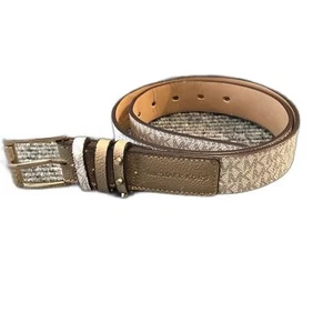 Michael Michael Kors Insignia Belt Women’s Size Small Gold Buckle MK Belt - Picture 1 of 9