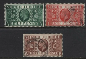 1935 ½d-1½d SILVER JUBILEE TYPE 3 UPRIGHT WMK VERY FINE USED. SG 453-5 - Picture 1 of 1