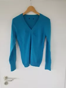 leichter Damen Feinstrick Pullover Größe L Farbe Türkis BRUSTWEITE 42 cm - Bild 1 von 2