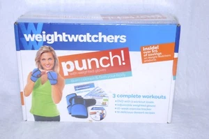 Weight Watchers Punch DVD Set 3 Workout Levels Weighted Gloves New in Sealed Box - Foto 1 di 6