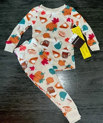 Juego de Pijama Otoño Acción de Gracias Bebé Niño Súper Suave 12 18 M 2T 3T 4T 5T Nuevo con Etiquetas Foto 1 de 4