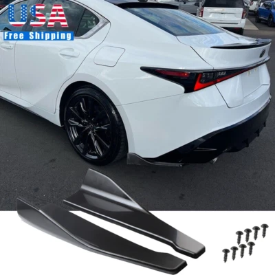 2X Sport Glossy Black Rear Bumper Diffuser Side Splitter Spats For Lexus IS ES Foto 1 de 4