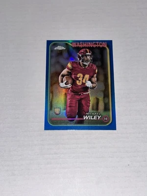 Washington Commanders Michael Wiley 2024 Topps Chrome FB Blue Refractor RC #’d - Image 1 of 2