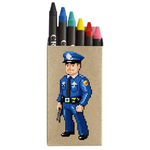 'Pixel Art Police Officer' Coloured Crayon Set (CY00025801) - Picture 1 of 5