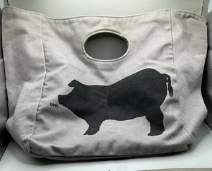 A Rare Vintage Fluf Organic Cotton Washable Pig Oink Lunch Bag - Picture 1 of 3
