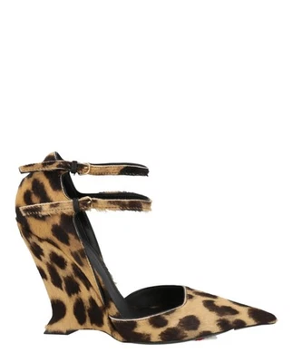Cuñas Ferragamo para mujer de gamuza con estampado de leopardo Vidya Foto 1 de 4