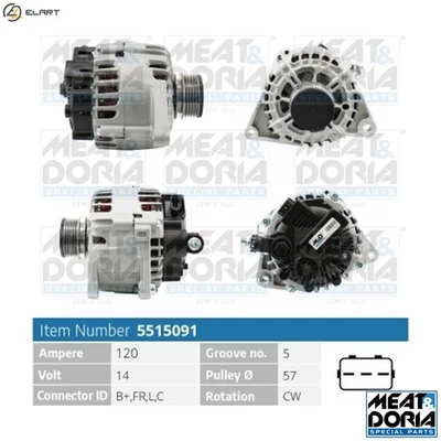 ALTERNATOR 5515091 FOR HYUNDAI ix35/SUV i40/CW TUCSON/IX35/II i20 AVANTE i30 i20 - Image 1 of 4