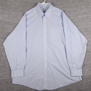 Camisa Brooks Brothers Hombre Talla 18x35 Azul Blanco Cuadros Guinga Calce Clásico Supima - Imagen 1 de 9