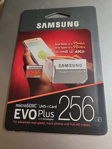 Samsung EVO+ 256GB UHS-I microSDXC U3 Memory Card with Adapter - Photo 1 sur 2
