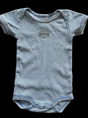 Petit Bateau NWOT Blue/White Stripe Milleraies Short Sleeve Bodyshirt-Newborn - Image 1 of 4