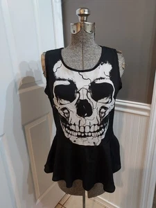 Top sin mangas Teenage Runaway negro/blanco calavera talla M EXCELENTE ESTADO 😊ENVÍO RÁPIDO 😊 - Imagen 1 de 8